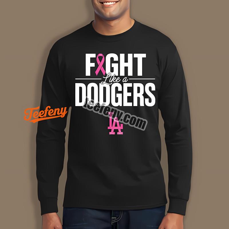 Los Angeles Dodgers Fight Like A Girl Cancer Awareness Long Sleeve Los Angeles Dodgers Fight Like A Girl Cancer Awareness Long Sleeve