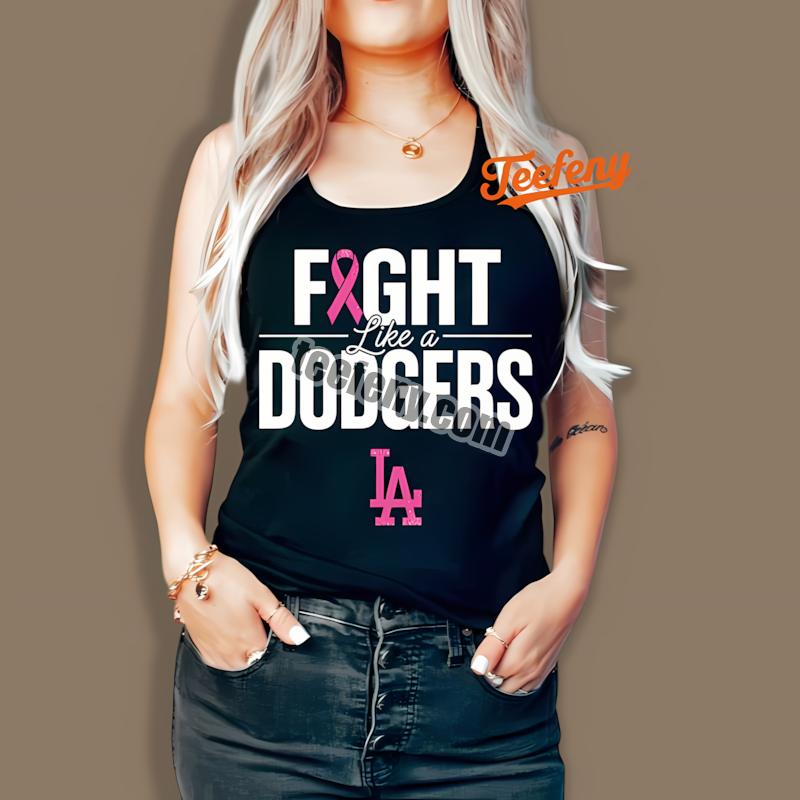 Los Angeles Dodgers Fight Like A Girl Cancer Awareness Tanktop Los Angeles Dodgers Fight Like A Girl Cancer Awareness Tanktop
