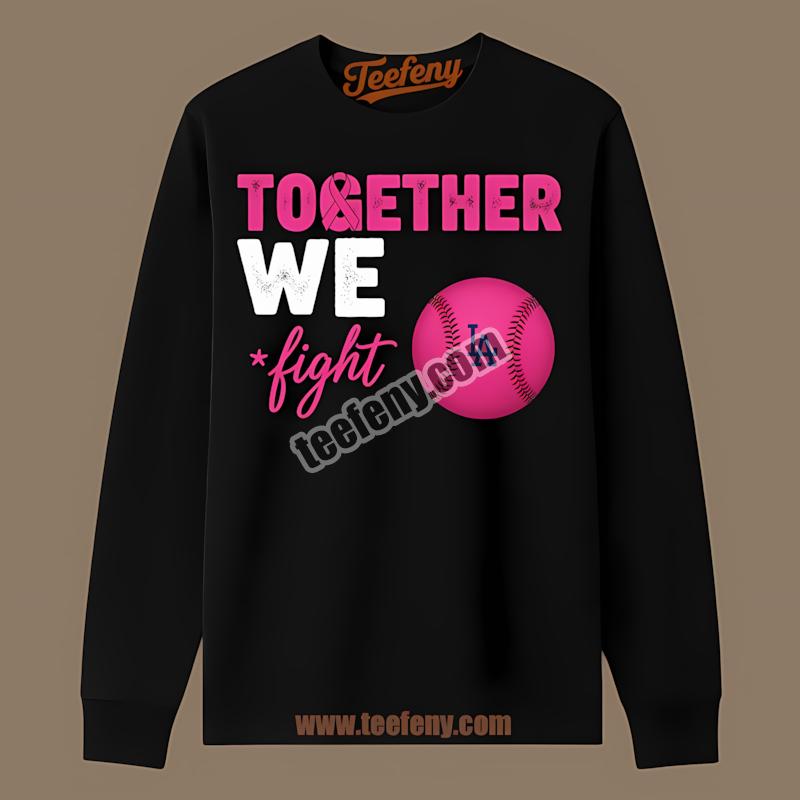 Los Angeles Dodgers Fight Together Cancer Awareness Long Sleeve Los Angeles Dodgers Fight Together Cancer Awareness Long Sleeve