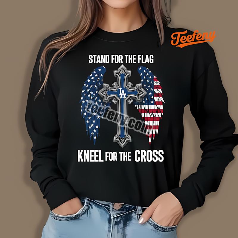 Los Angeles Dodgers Flag And Cross Faith Statement Long Sleeve Los Angeles Dodgers Flag And Cross Faith Statement Long Sleeve