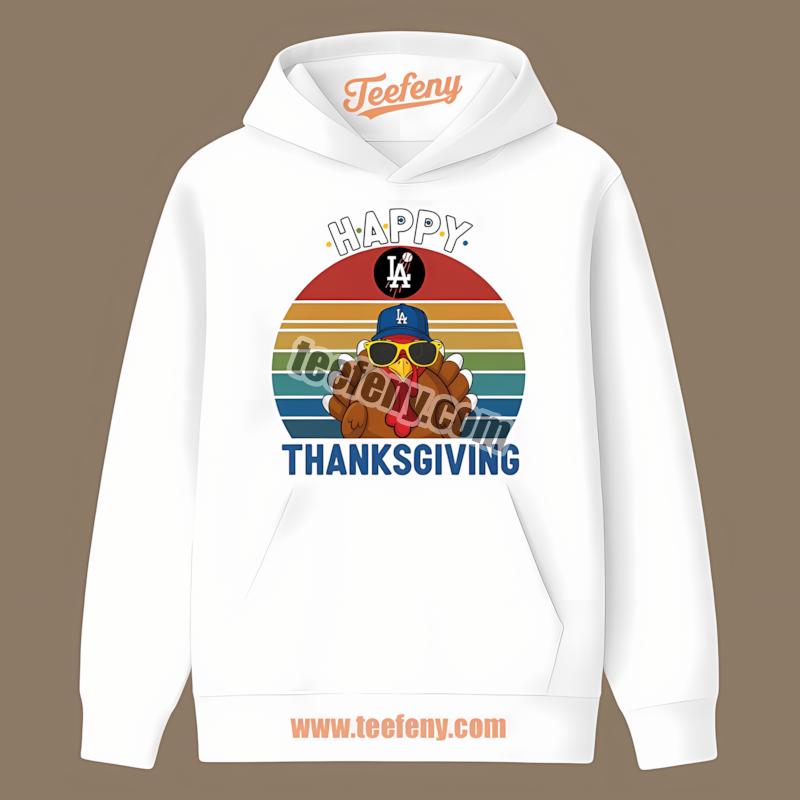 Los Angeles Dodgers Funny Thanksgiving Turkey Hoodie Los Angeles Dodgers Funny Thanksgiving Turkey Hoodie