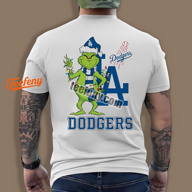 Los Angeles Dodgers Grinch Christmas Holiday Shirt