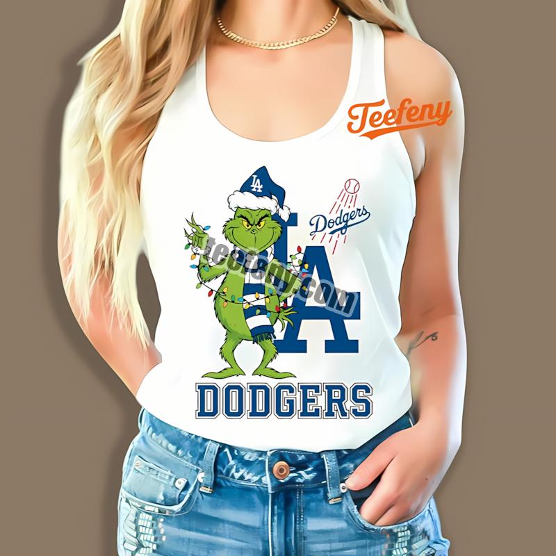 Los Angeles Dodgers Grinch Christmas Holiday Tanktop Los Angeles Dodgers Grinch Christmas Holiday Tanktop
