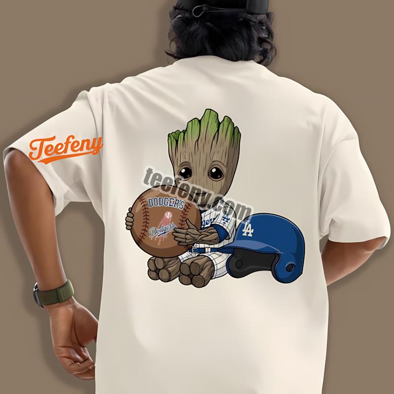 Los Angeles Dodgers Groot Cartoon Baseball Shirt