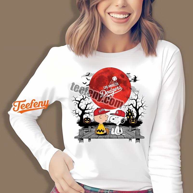 Los Angeles Dodgers Halloween Charlie Brown Snoopy Long Sleeve Los Angeles Dodgers Halloween Charlie Brown Snoopy Long Sleeve