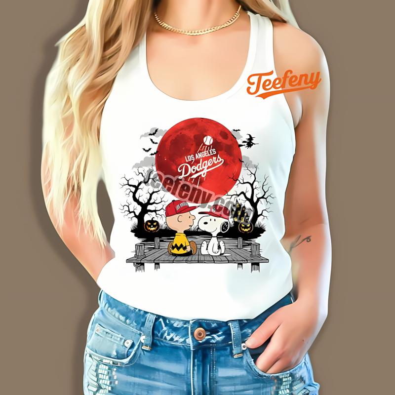 Los Angeles Dodgers Halloween Charlie Brown Snoopy Tanktop Los Angeles Dodgers Halloween Charlie Brown Snoopy Tanktop