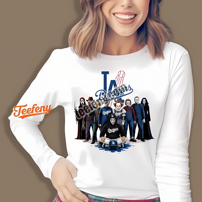 Los Angeles Dodgers Halloween Horror Characters Long Sleeve Los Angeles Dodgers Halloween Horror Characters Long Sleeve