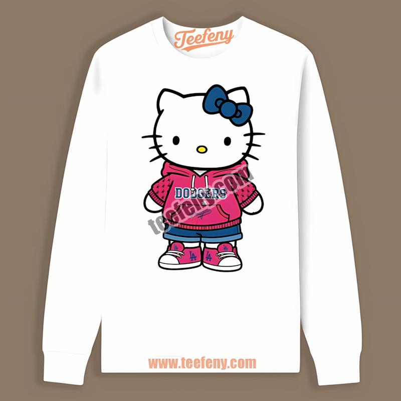 Los Angeles Dodgers Hello Kitty Cute Baseball Long Sleeve Los Angeles Dodgers Hello Kitty Cute Baseball Long Sleeve