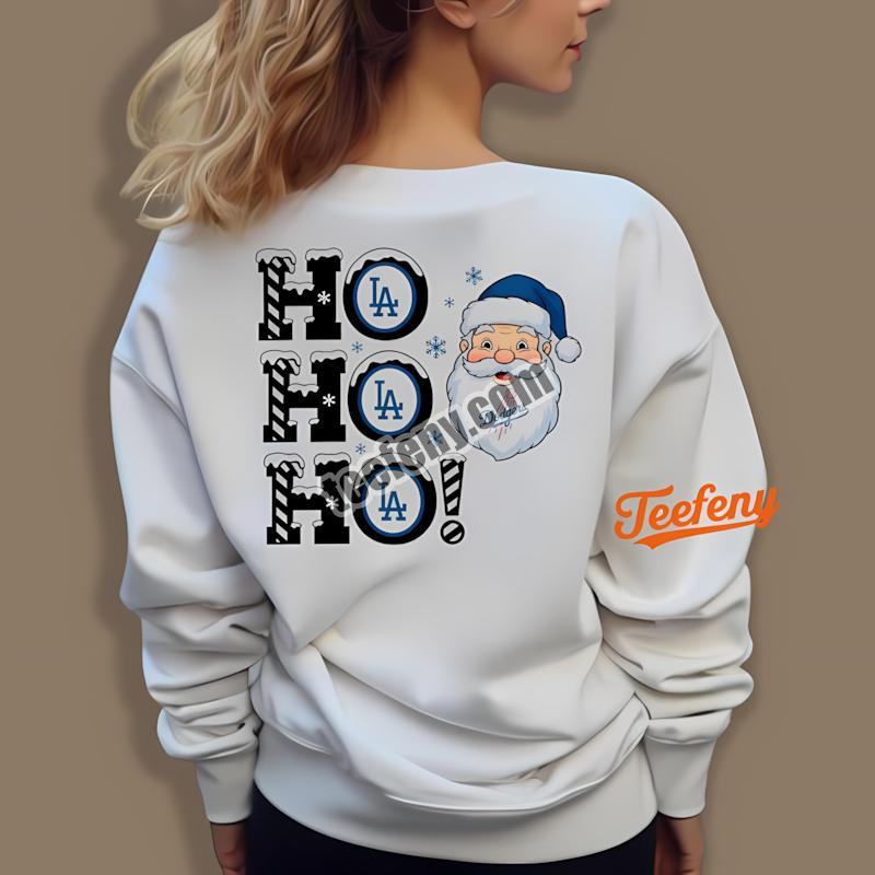 Los Angeles Dodgers Ho Ho Ho Santa Christmas Long Sleeve Los Angeles Dodgers Ho Ho Ho Santa Christmas Long Sleeve