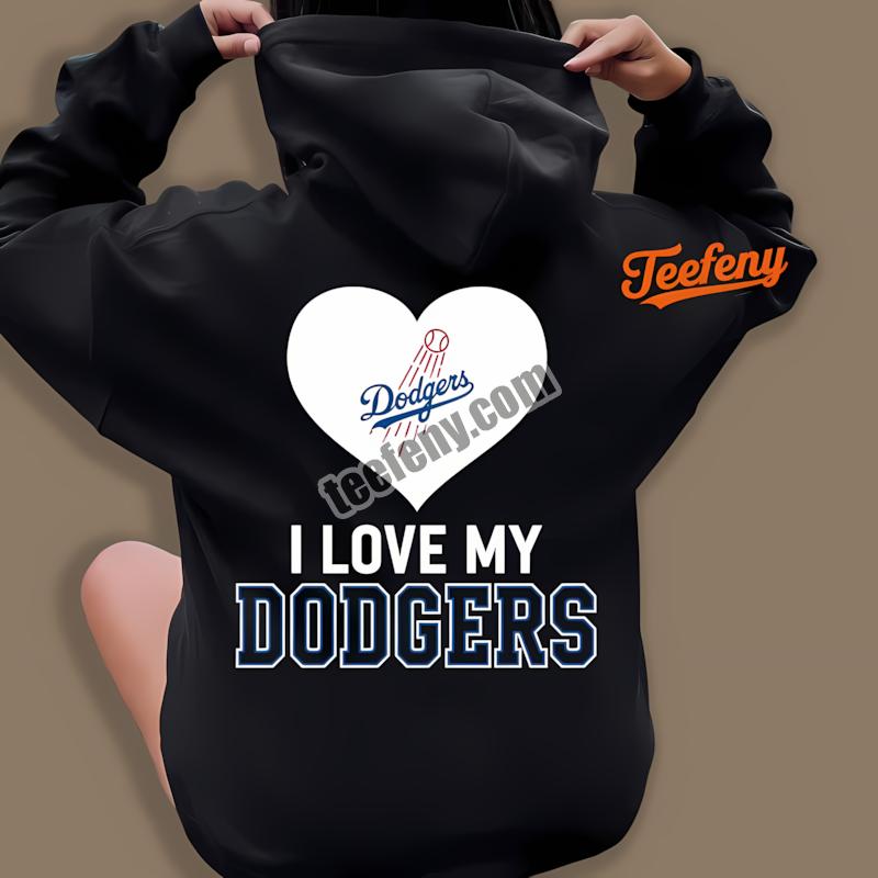 Los Angeles Dodgers I Love My Dodgers Heart Hoodie Los Angeles Dodgers I Love My Dodgers Heart Hoodie