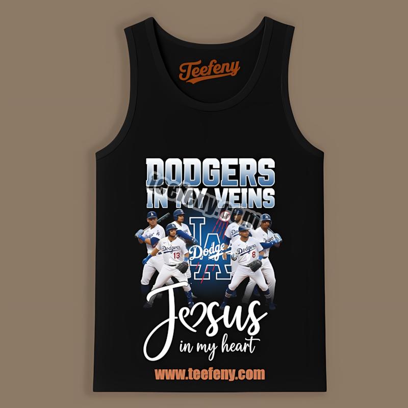 Los Angeles Dodgers In My Veins Jesus In My Heart Tanktop Los Angeles Dodgers In My Veins Jesus In My Heart Tanktop