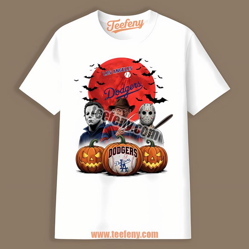 Los Angeles Dodgers Jason Freddy Michael Myers Halloween Shirt