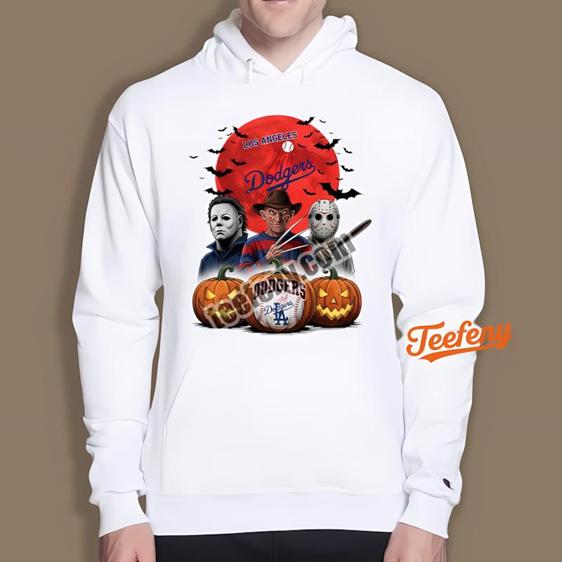 Los Angeles Dodgers Jason Freddy Michael Myers Halloween Hoodie Los Angeles Dodgers Jason Freddy Michael Myers Halloween Hoodie