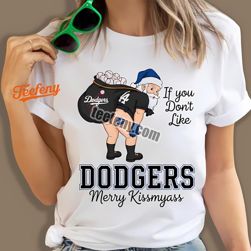 Los Angeles Dodgers Merry Kissmyass Funny Santa Shirt