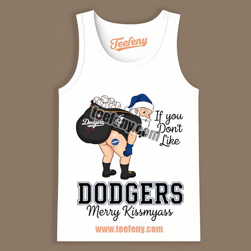 Los Angeles Dodgers Merry Kissmyass Funny Santa Tanktop Los Angeles Dodgers Merry Kissmyass Funny Santa Tanktop