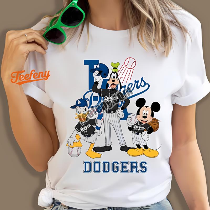 Los Angeles Dodgers Mickey Donald Goofy Disney Shirt