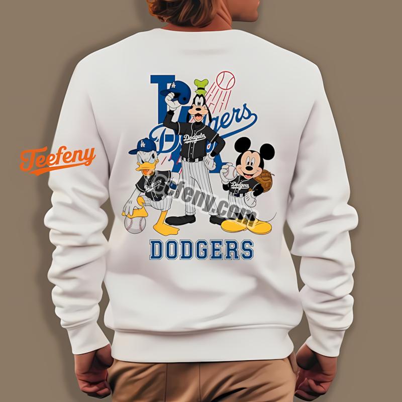 Los Angeles Dodgers Mickey Donald Goofy Disney Long Sleeve Los Angeles Dodgers Mickey Donald Goofy Disney Long Sleeve