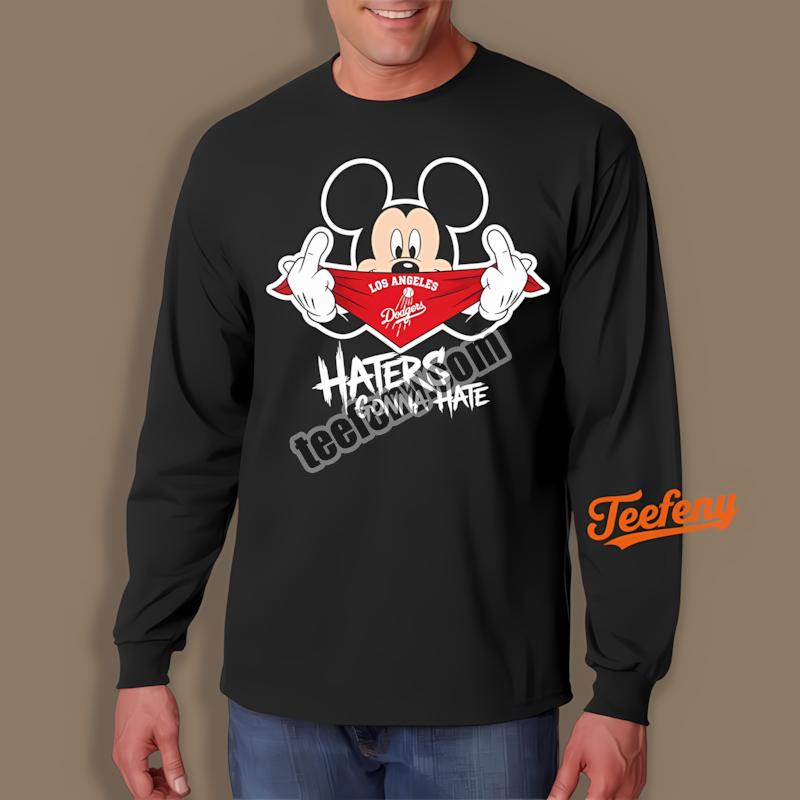 Los Angeles Dodgers Mickey Haters Gonna Hate Long Sleeve Los Angeles Dodgers Mickey Haters Gonna Hate Long Sleeve