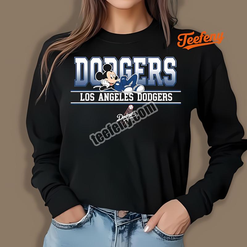 Los Angeles Dodgers Mickey Mouse Relaxed Style Long Sleeve Los Angeles Dodgers Mickey Mouse Relaxed Style Long Sleeve