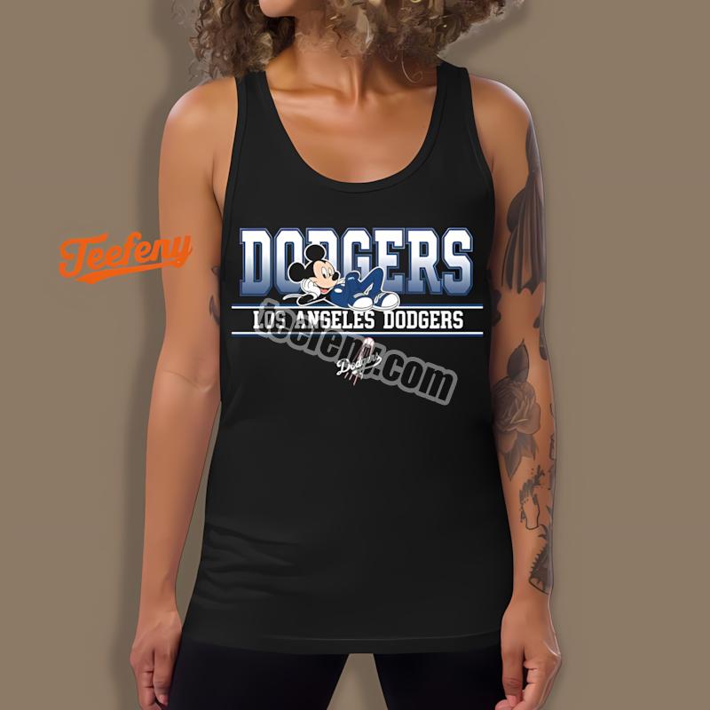 Los Angeles Dodgers Mickey Mouse Relaxed Style Tanktop Los Angeles Dodgers Mickey Mouse Relaxed Style Tanktop