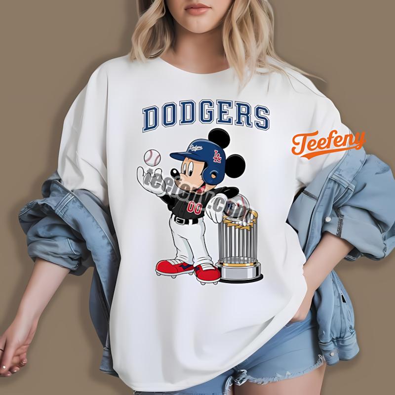 Los Angeles Dodgers Mickey With Baseball Bat Cartoon Shirt
