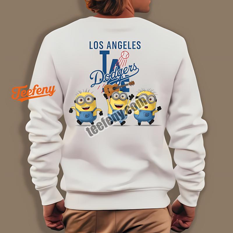 Los Angeles Dodgers Minions Cartoon Baseball Long Sleeve Los Angeles Dodgers Minions Cartoon Baseball Long Sleeve