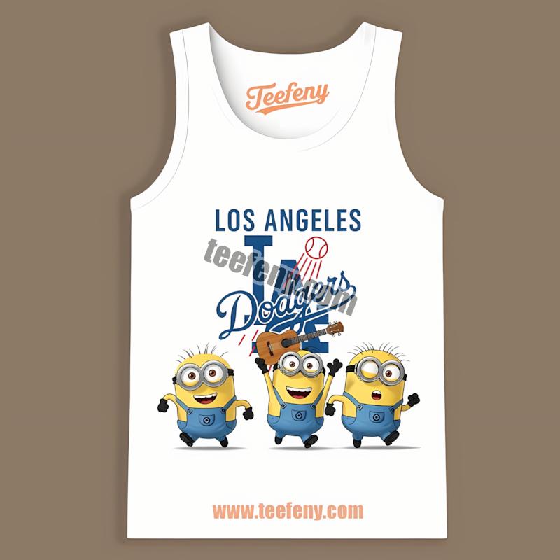 Los Angeles Dodgers Minions Cartoon Baseball Tanktop Los Angeles Dodgers Minions Cartoon Baseball Tanktop