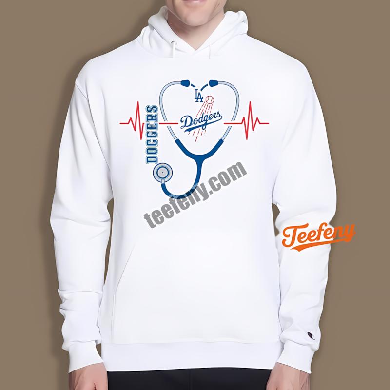 Los Angeles Dodgers Nurse Heartbeat Baseball Hoodie Los Angeles Dodgers Nurse Heartbeat Baseball Hoodie