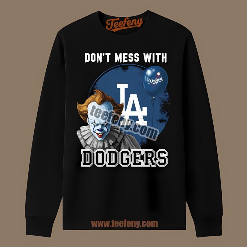 Los Angeles Dodgers Pennywise Halloween Clown Long Sleeve Los Angeles Dodgers Pennywise Halloween Clown Long Sleeve