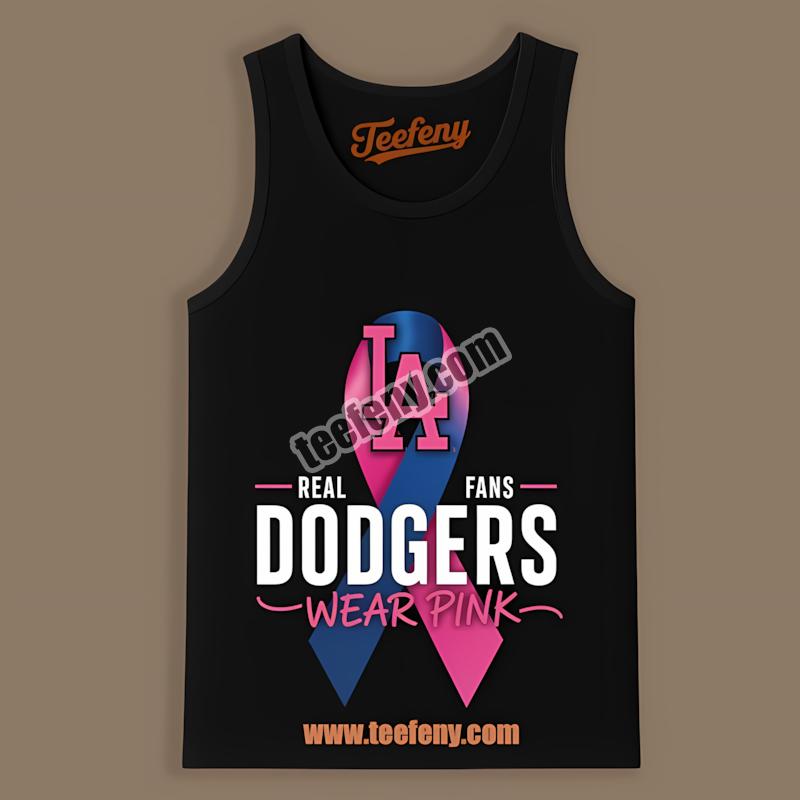 Los Angeles Dodgers Real Fans Wear Pink Tanktop Los Angeles Dodgers Real Fans Wear Pink Tanktop