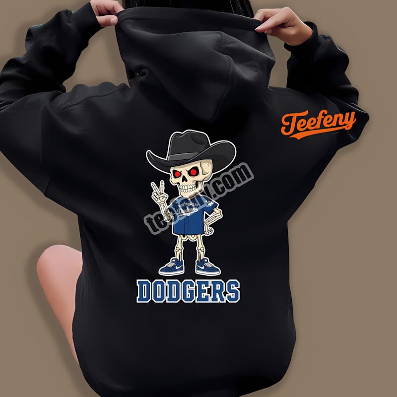 Los Angeles Dodgers Skeleton Cowboy Western Hoodie Los Angeles Dodgers Skeleton Cowboy Western Hoodie