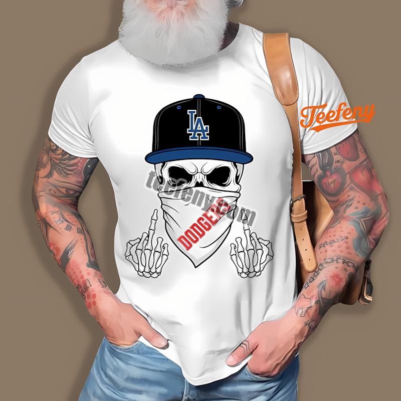 Los Angeles Dodgers Skull Bandana Baseball Shirt