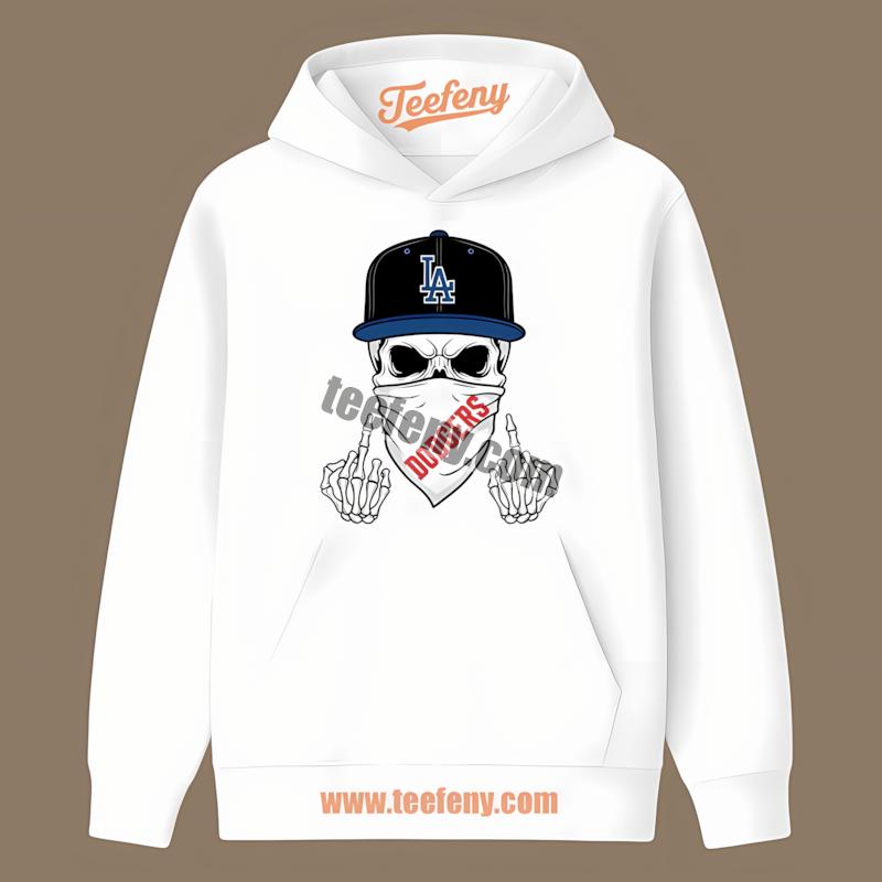 Los Angeles Dodgers Skull Bandana Baseball Hoodie Los Angeles Dodgers Skull Bandana Baseball Hoodie