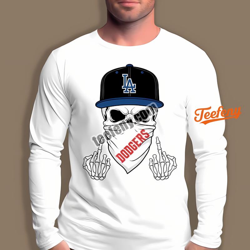 Los Angeles Dodgers Skull Bandana Baseball Long Sleeve Los Angeles Dodgers Skull Bandana Baseball Long Sleeve