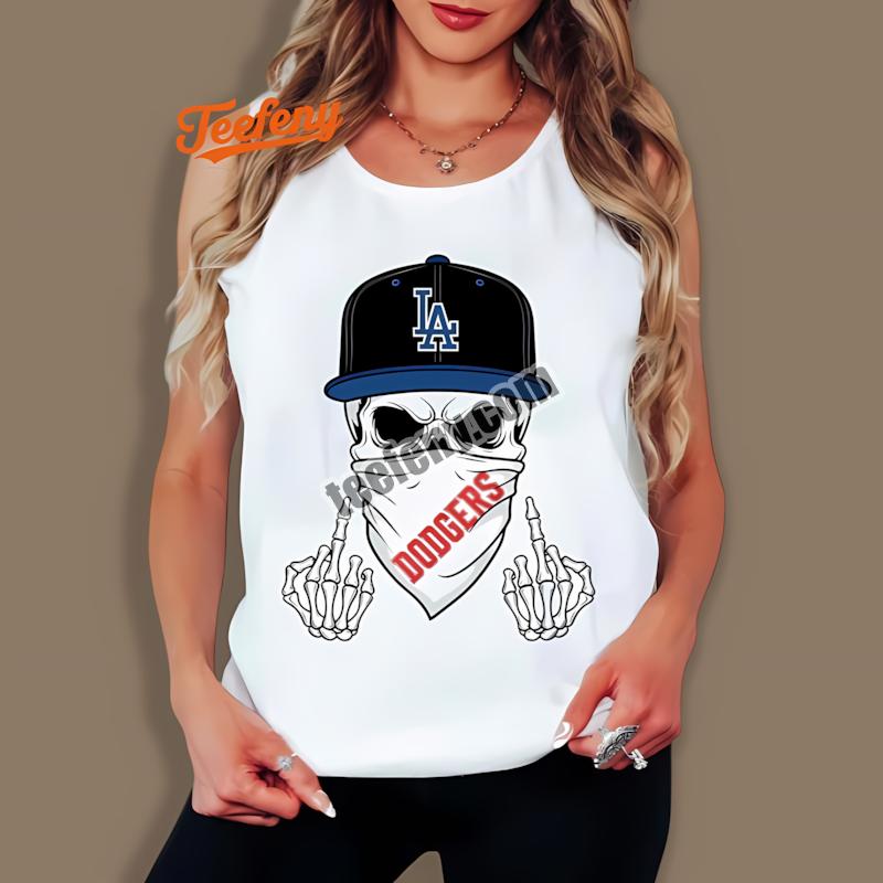 Los Angeles Dodgers Skull Bandana Baseball Tanktop Los Angeles Dodgers Skull Bandana Baseball Tanktop