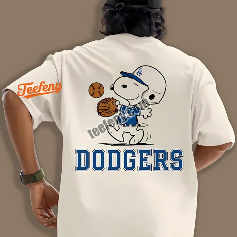Los Angeles Dodgers Snoopy Baseball Running Pose Shirt