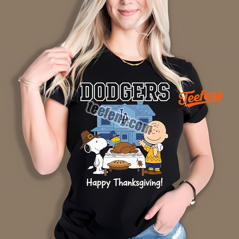 Los Angeles Dodgers Snoopy Thanksgiving Turkey Shirt