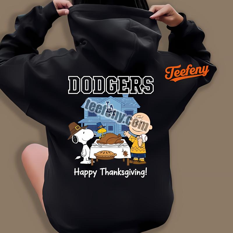 Los Angeles Dodgers Snoopy Thanksgiving Turkey Hoodie Los Angeles Dodgers Snoopy Thanksgiving Turkey Hoodie