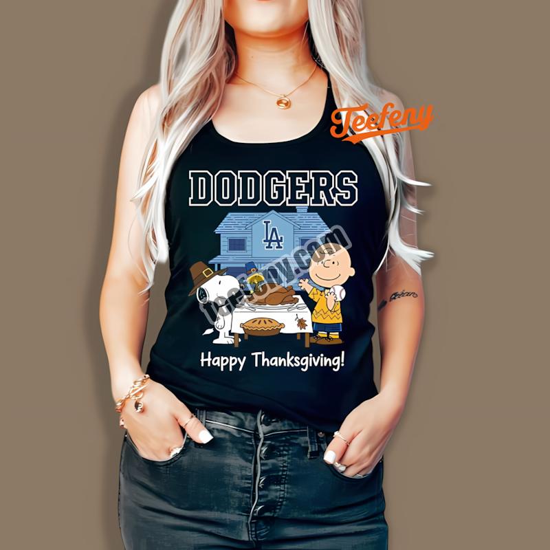 Los Angeles Dodgers Snoopy Thanksgiving Turkey Tanktop Los Angeles Dodgers Snoopy Thanksgiving Turkey Tanktop
