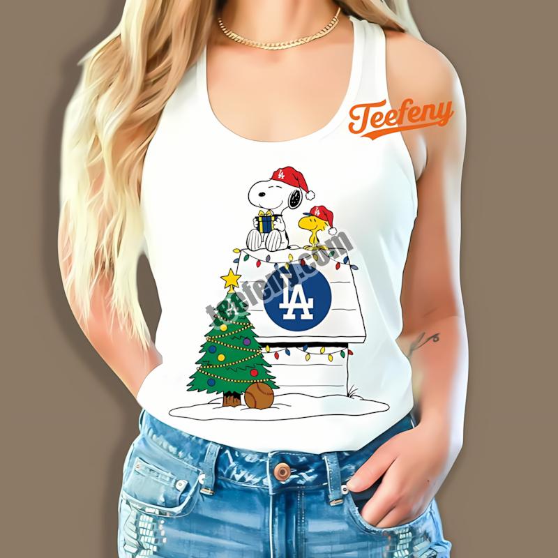 Los Angeles Dodgers Snoopy Woodstock Christmas Tanktop Los Angeles Dodgers Snoopy Woodstock Christmas Tanktop