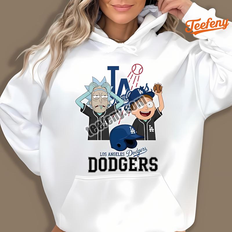 Los Angeles Dodgers Vs Rick And Morty Cartoon Hoodie Los Angeles Dodgers Vs Rick And Morty Cartoon Hoodie