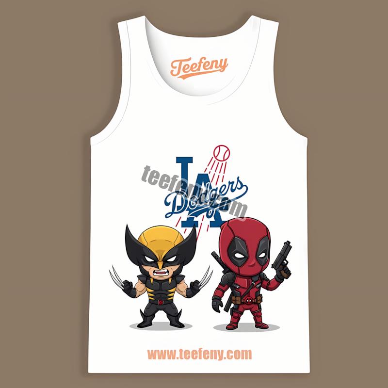 Los Angeles Dodgers Wolverine Deadpool Hero Tanktop Los Angeles Dodgers Wolverine Deadpool Hero Tanktop