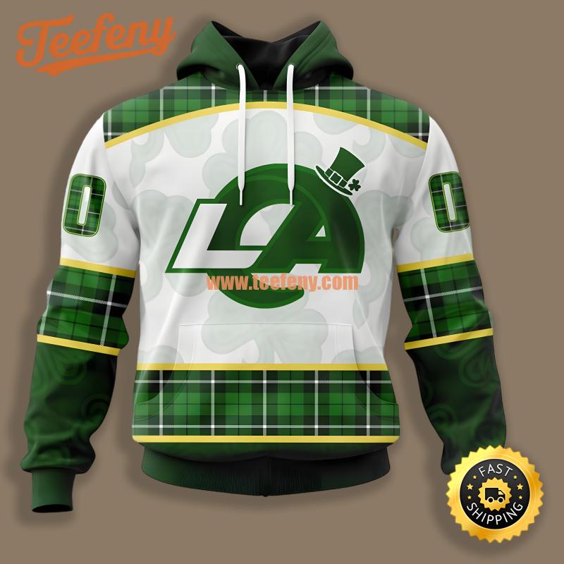 Los Angeles Rams St Patrick Day Green White 3D Fashion Hoodie