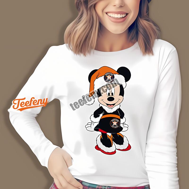 Minnie Mouse Houston Astros Christmas Color Long Sleeve Minnie Mouse Houston Astros Christmas Color Long Sleeve