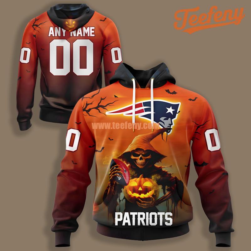 New England Patriots Death Halloween Red 3D Youth Hoodie