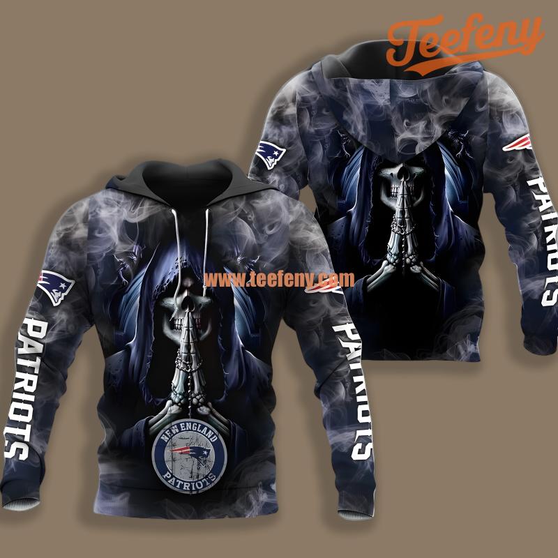 New England Patriots Death Smoke Black Graphic 3D Hoodie