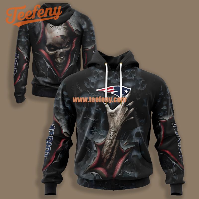 New England Patriots Devil Hand Black Cool 3D Hoodie