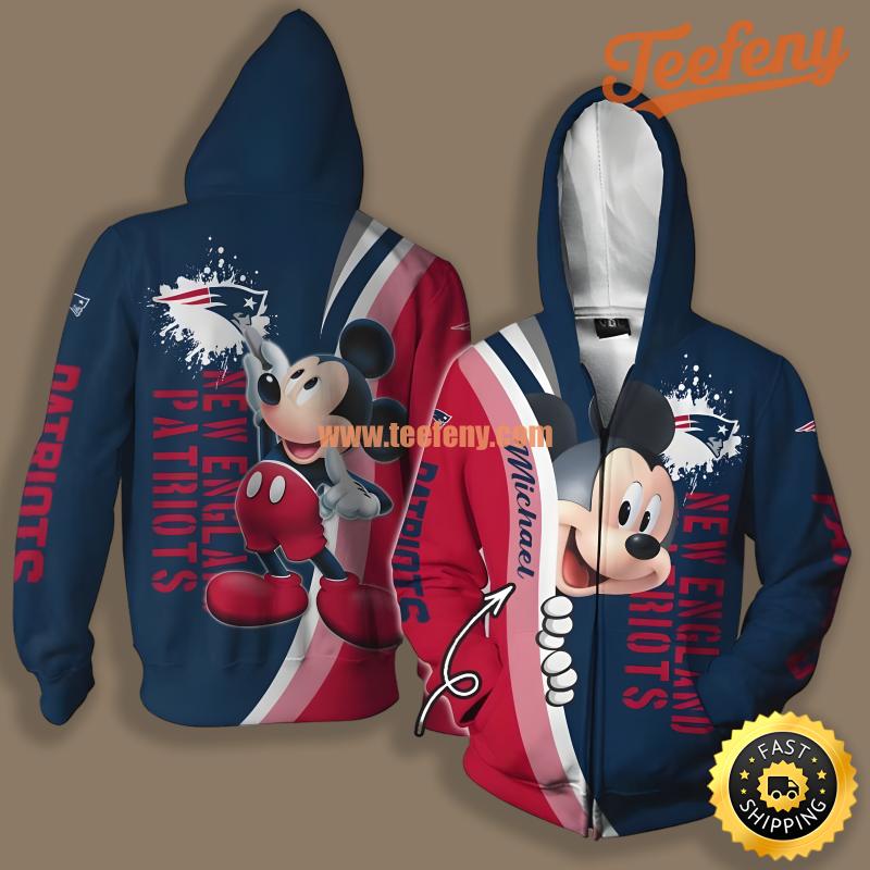 New England Patriots Skull Blue Black Illusion 3D Hoodie
