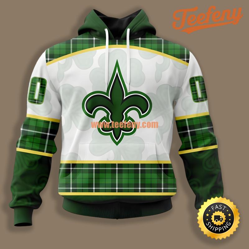 New Orleans Saints St Patrick Day Green White 3D Hoodie Pullover