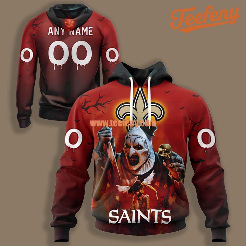 New Orleans Saints Terrifier Halloween Red 3D Full Print Hoodie